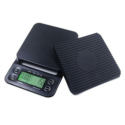 Kitchen scales with timer for coffee making